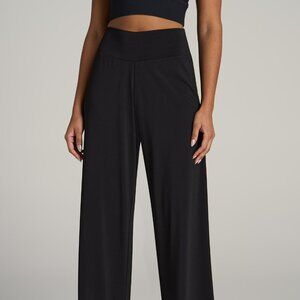 American Tall Pull On Breezy Wide Leg Pants for Tall Women in Black Size XLXL /